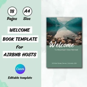 Airbnb welcome book - Guest Book Template Mountain