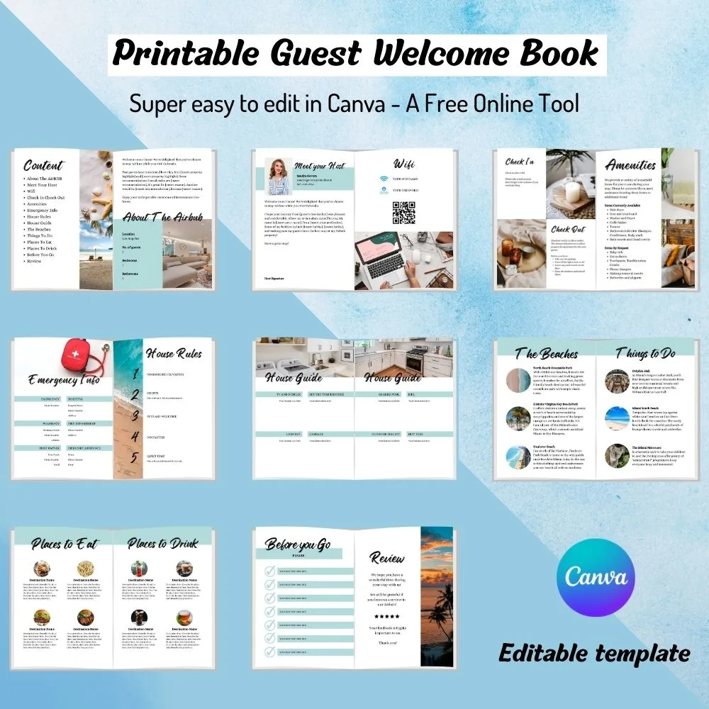 Holiday Home Guest Books, Digital Welcome Books & Templates