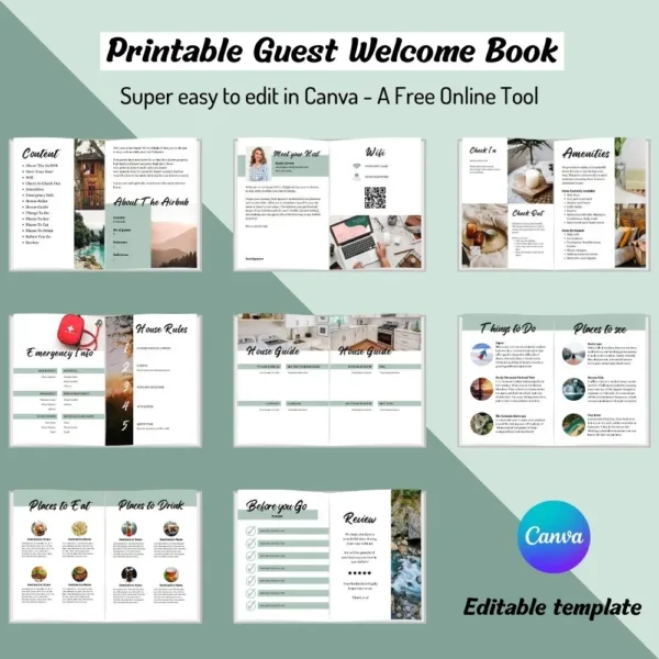 Airbnb welcome book - Guest Book Template Mountain