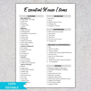 Airbnb Inventory Checklist Template - Housekeeping Checklist Canva Template PDF