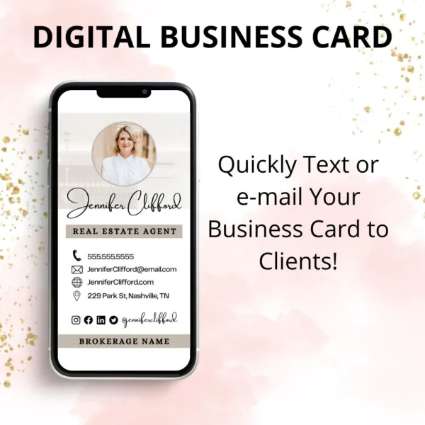 Real Estate Agent Business Card | Digital Business Cards For Realtors