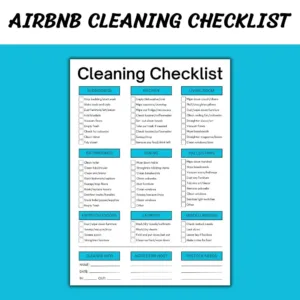Airbnb Cleaning Checklist Template Airbnb Turnover Checklist Printable PDF