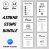 Airbnb Signs Bundle - 9 Airbnb Posters Template For Airbnb Superhosts