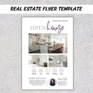 Real Estate Agent Flyer Template-Open House Flyer Canva Template (1)