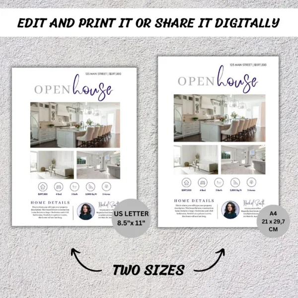 Real Estate Agent Flyer Template-Open House Flyer Canva Template (3)